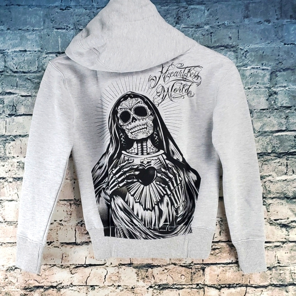 Iron Fist Gray Skeleton Graphic Hoodie